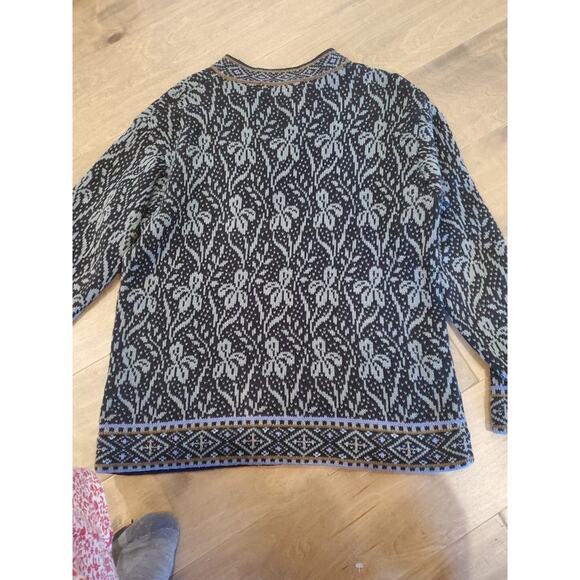 Womens Nomadic Traders Sweater Size Large, Navy Blues, Clasp Collar Cotton Blend - Picture 8 of 8